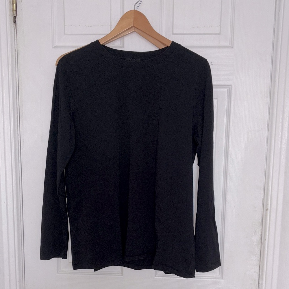 COS Black Crew Neck Top